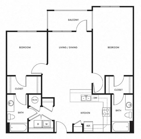 a 4wd floor plan  1 bedroom